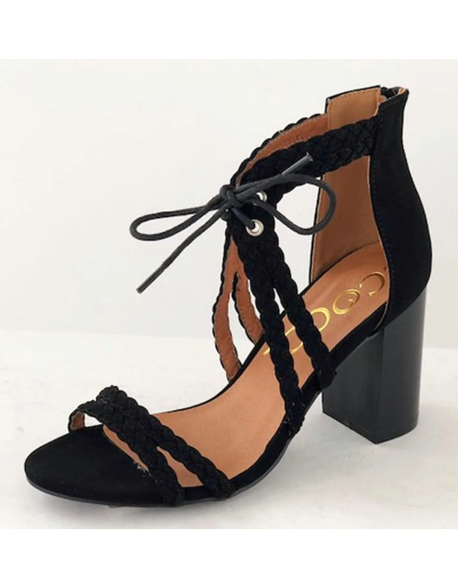 Women's Pretty Braided Heeled Sandal In Black Luxury Sandals