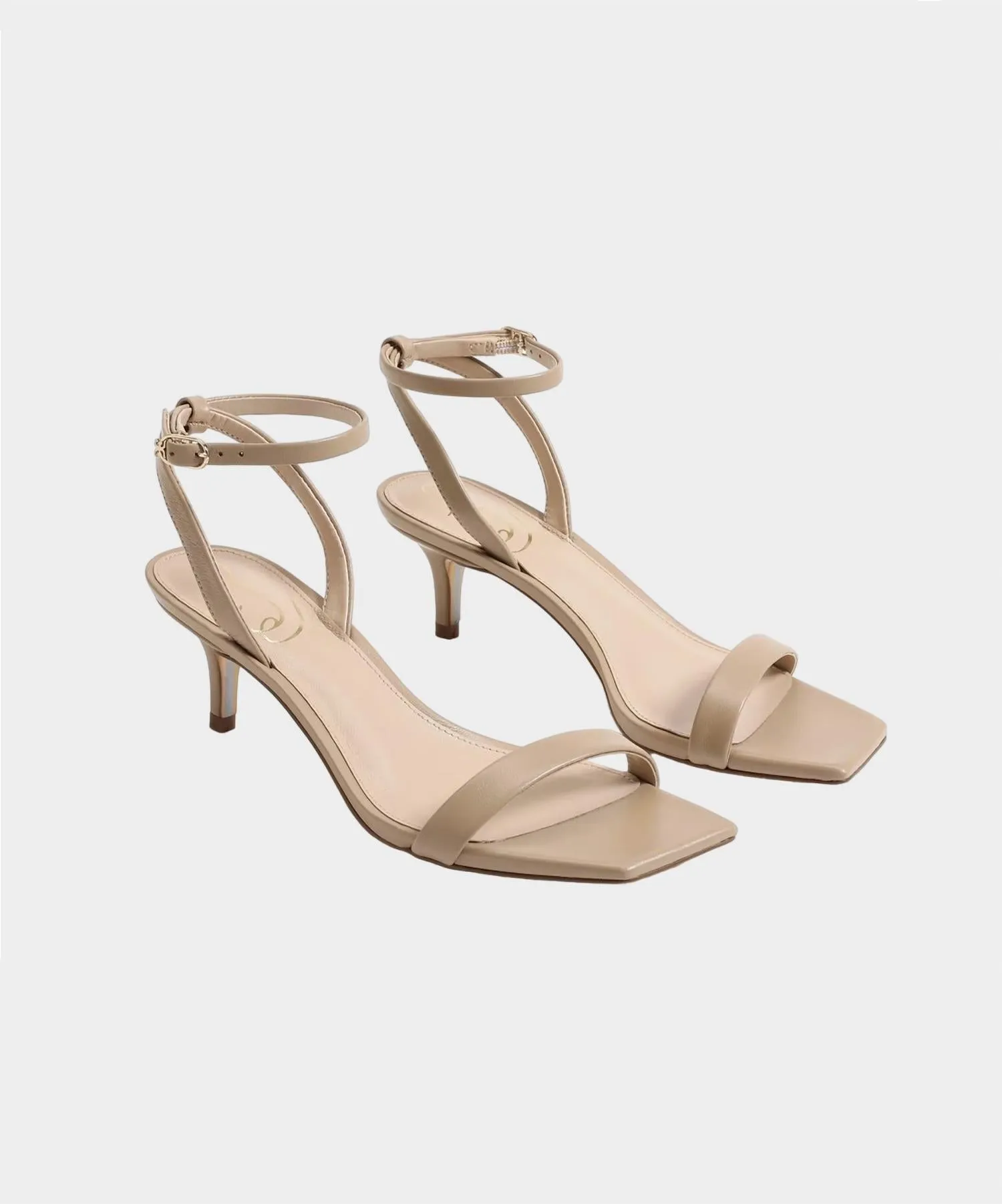 Strappy Heeled Sandals Women's Rayelle Kitten Heel In Beige Blush