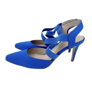 Women's Satin Pointed Toe Pumps Stiletto Heels In Blue Quick Drying