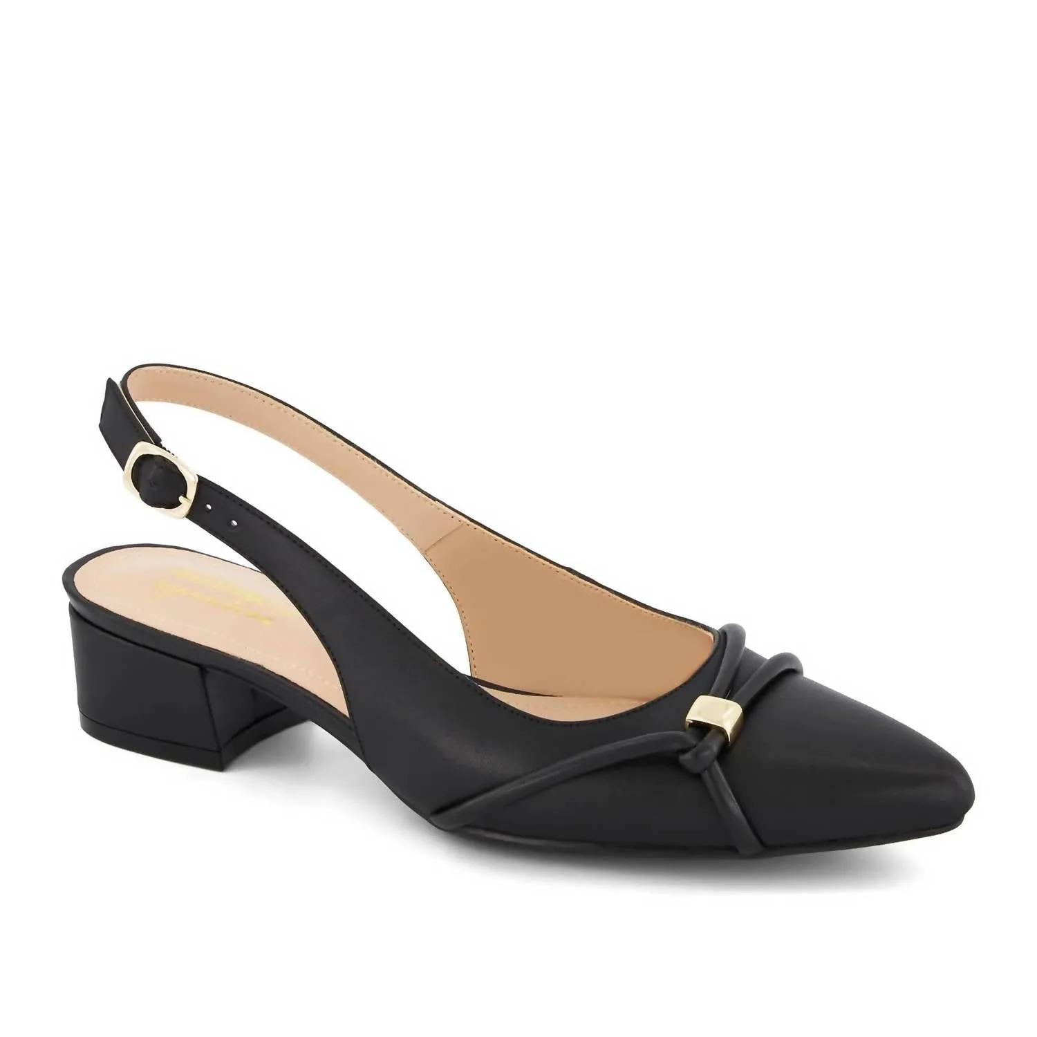 Soft Interior Women's Slingback Low Heel Pumps In Black