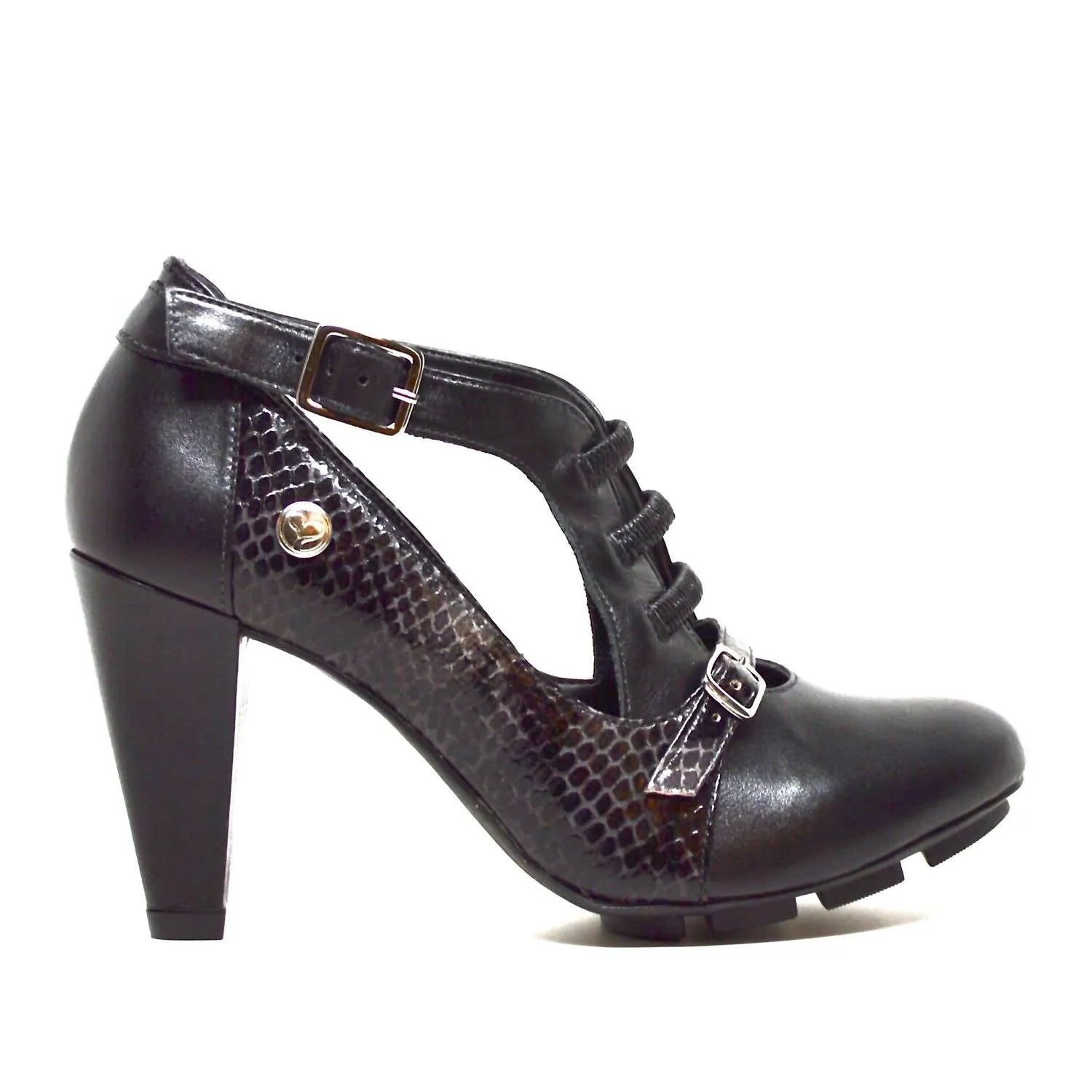 Women's Strata High Heels In Black / Pele Shock Resistant