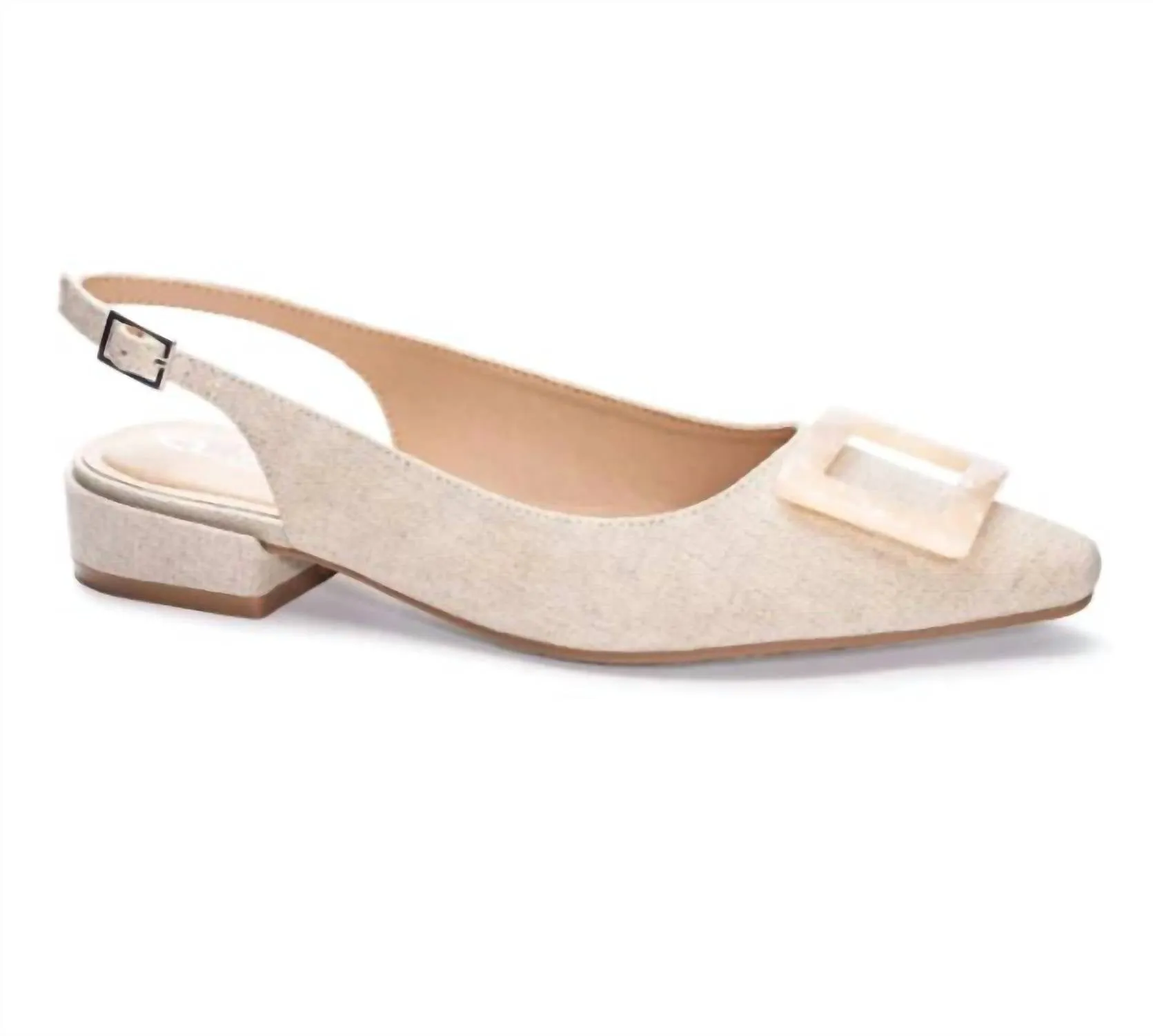 Professional Office Shoes Comfortable Insole Women's Sweetie Slingback Linen In Natural