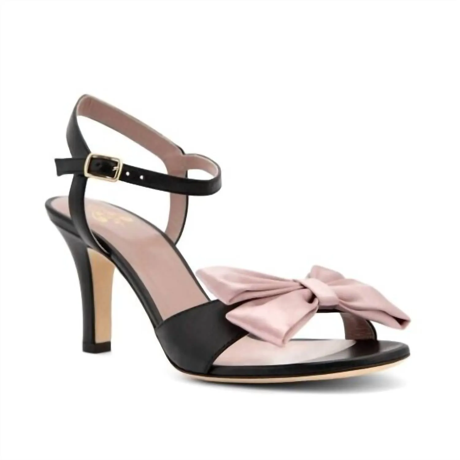 Women's Tassel Bow Sandals In Black/pink Comfortable Stiletto Sandals Work Pumps