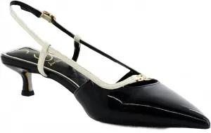 Mid Top Casual Heels Women's Toni Pump In Black/white Patent