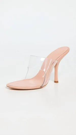 Leather Heeled Sandals Women's Translucent Heeled Sandals In Peachy Nude