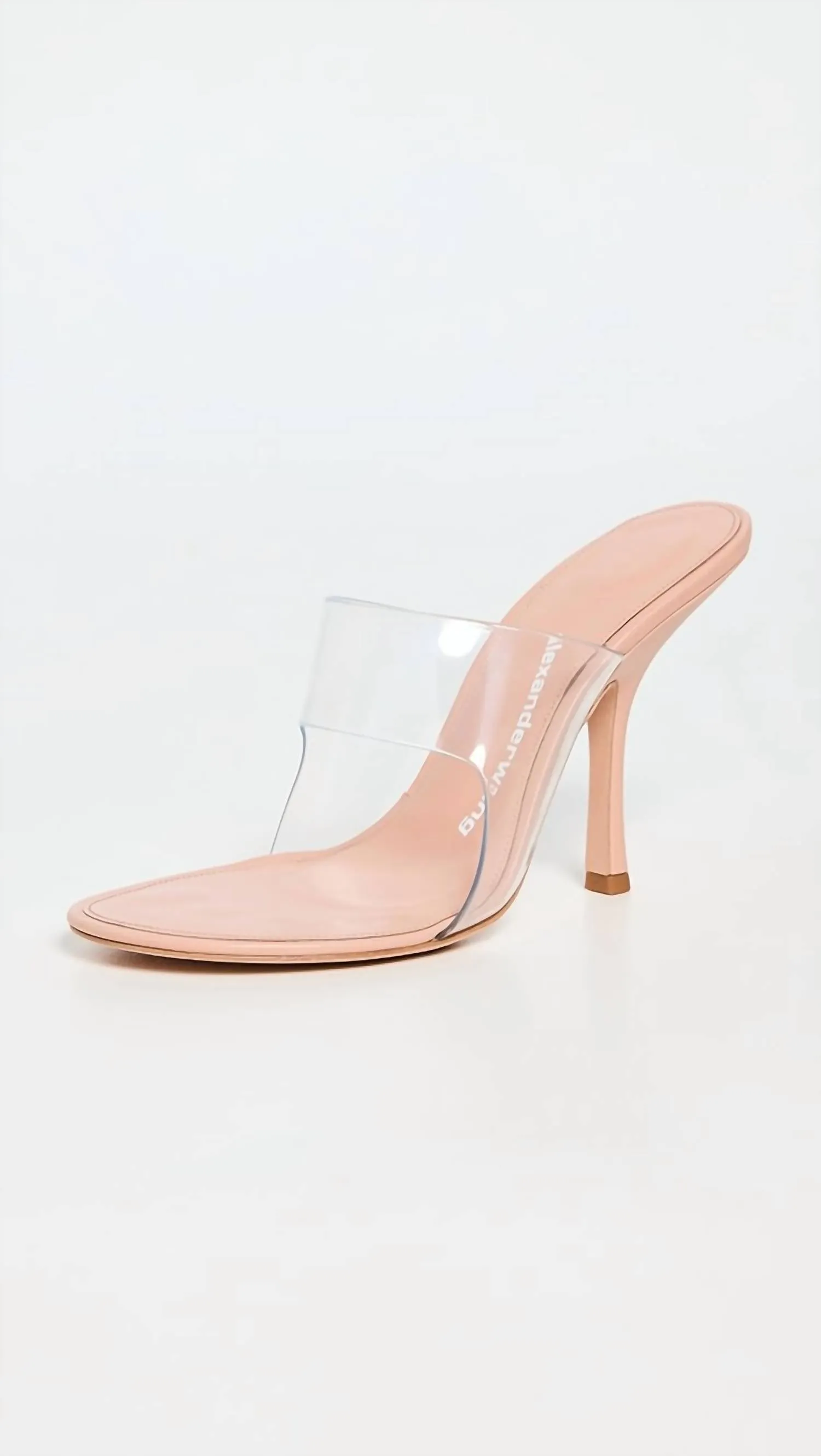 Leather Heeled Sandals Women's Translucent Heeled Sandals In Peachy Nude
