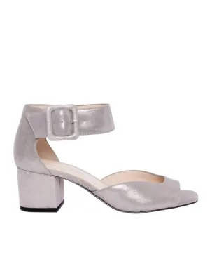 Women's Uliss Ankle Strap Sandal In Pewter Effortless Cool Summer Wedding Heels