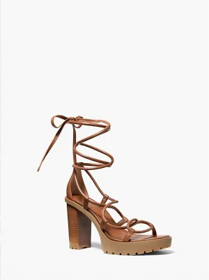 Women's Vero Leather Platform Sandal In Brown High Heel Pumps High Heel
