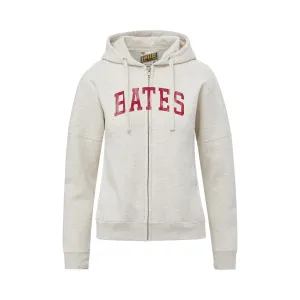 Women's Vintage Oatmeal Full-Zip Hoodie Comfy Style Hotel Style
