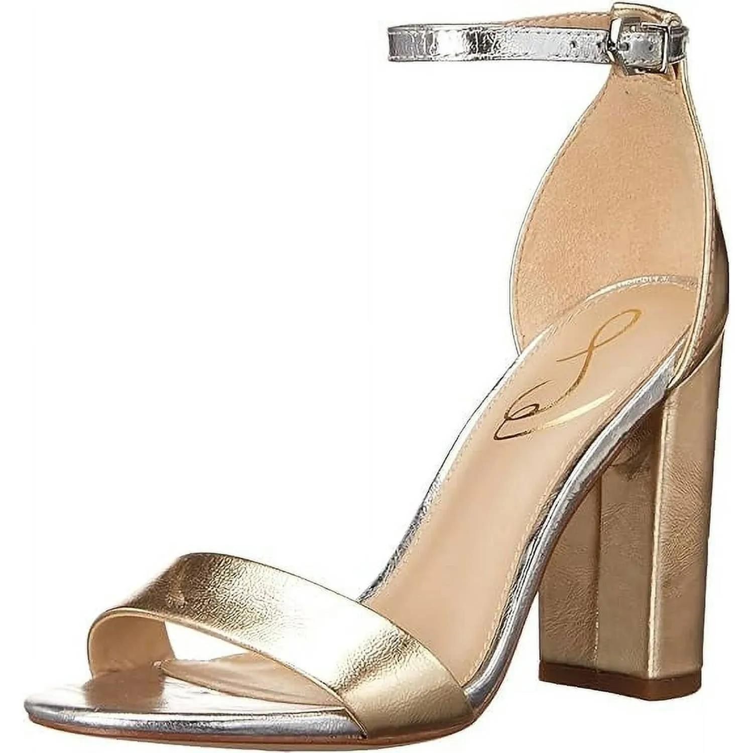 Effortless Cool Women's Yaro Lux Block Heels In Gold/silver Lux
