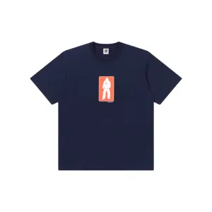 WORN SILHOUETTE TEE NAVY Taped Neckline stain resistant coating