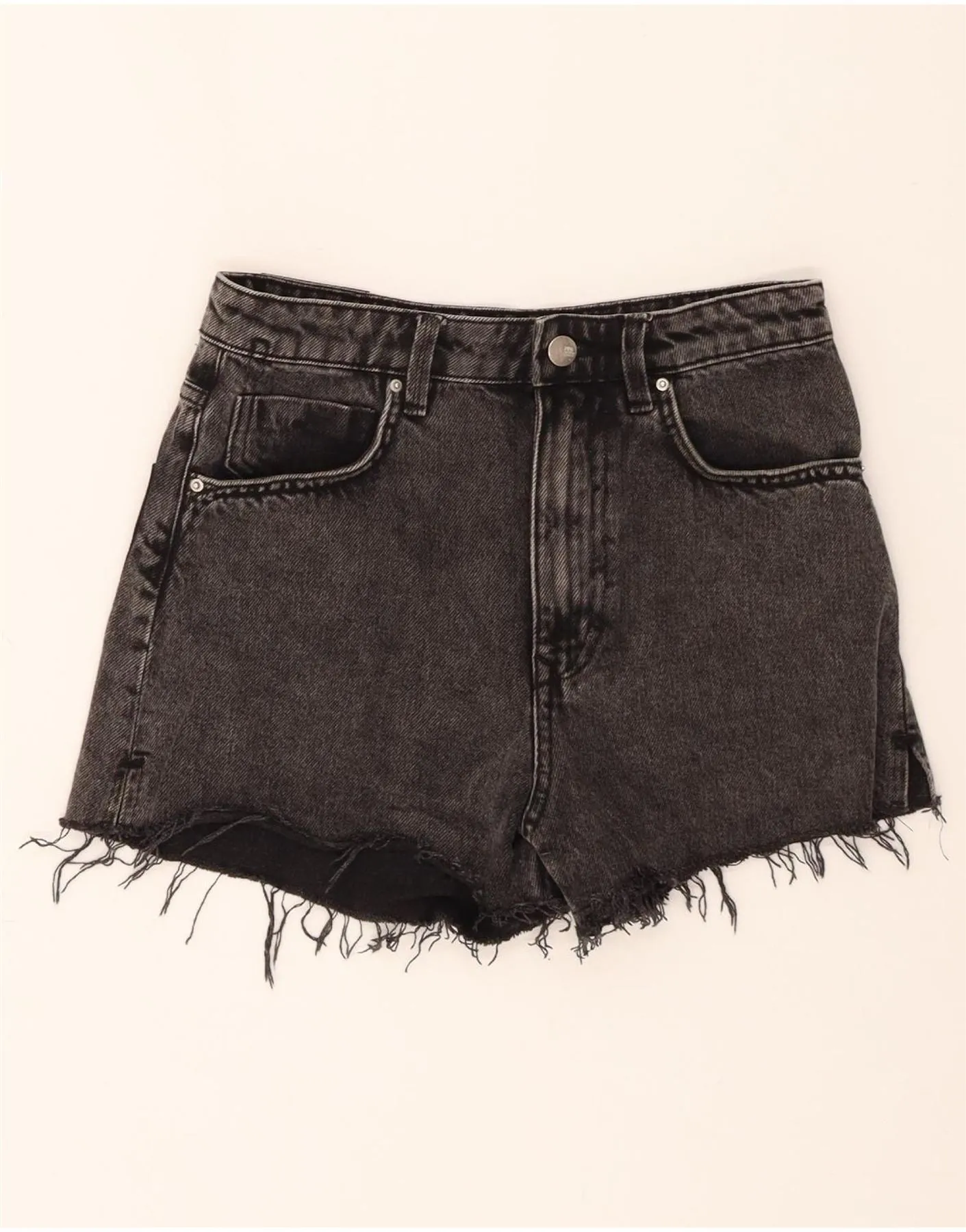 Smooth Texture ZARA Womens Denim Shorts EU 36 XS W26 Grey