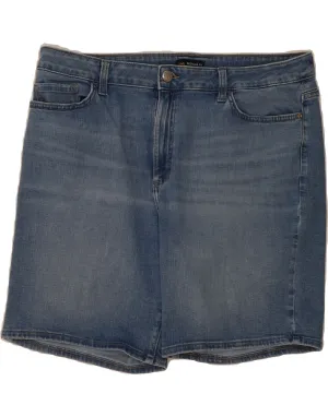 LEE Womens Regular Fit Mid Rise Denim Shorts US 16 2XL W38 Blue Cotton Soft Stretch Collar