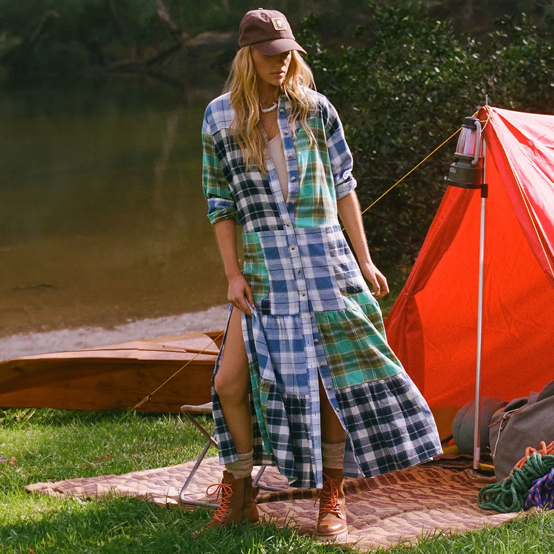 High Tide Flannel Maxi Dress Brunch Fit